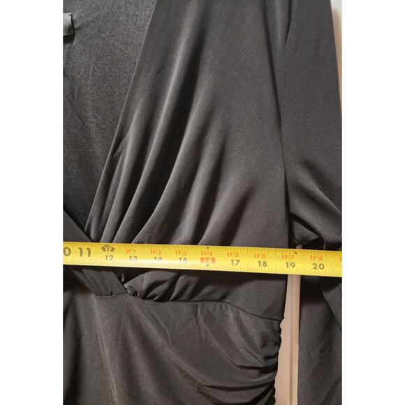 Nine West Women's Black 3/4 Sleeve Wrap Ruched Dress Size 16 NWT! MSRP $69 - Picture 7 of 8